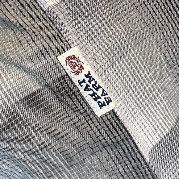 Phat Farm Woven Button Down 100% Cotton Mens Size 2XL Black/White/Gray Checkered - Picture 8 of 11